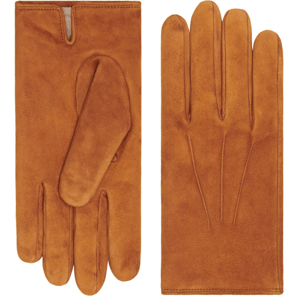 Angelo (cognac) - suede leather gloves with luxurious cashmere lining
