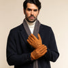 Angelo (cognac) - suede leather gloves with luxurious cashmere lining - Fratelli Orsini - Luxury Leather Gloves - Handmade in Italy - 6