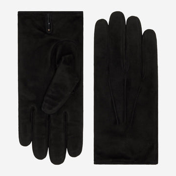 Angelo (schwarz) - Wildlederhandschuhe mit luxuriösem Kaschmirfutter