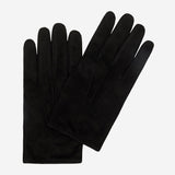 Angelo (black) - Suede leather gloves with luxurious cashmere lining