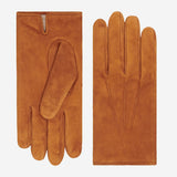 Angelo (cognac) - Suede leather gloves with luxurious cashmere lining