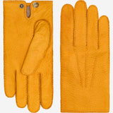 Antonio (yellow) - Italian peccary leather gloves with cashmere lining
