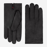 Antonio (black) - Italian peccary leather gloves with cashmere lining