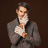 Arturo (cognac) - Hand-sewn Italian crochet driving gloves from lambskin leather - Fratelli Orsini - Luxury Leather Gloves - Handmade in Italy - 4