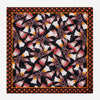 Bruna (black/orange)- Soft and lightweight Italian foulard from pure silk