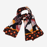 Bruna (schwarz/orange) - Weicher und leichter italienischer Foulard aus reiner Seide