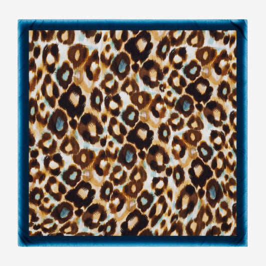 Bruna (blue)- Soft and lightweight Italian foulard from pure silk