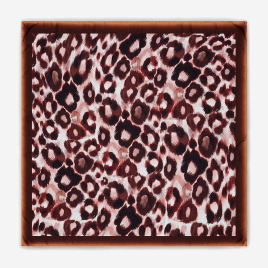 Bruna (brown/orange)- Soft and lightweight Italian foulard from pure silk
