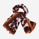 Bruna (brown/orange)- Soft and lightweight Italian foulard from pure silk