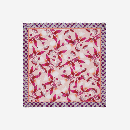 Bruna (pink)- Soft and lightweight Italian foulard from pure silk