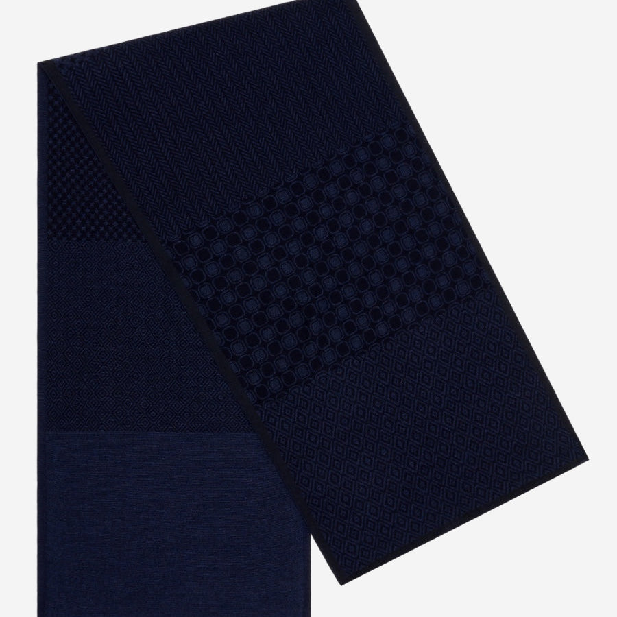 Bruno (blue) - warm and soft Italian scarf from wool blend - Fratelli Orsini - Luxury Italian Scarf - Handmade in Italy - 1    