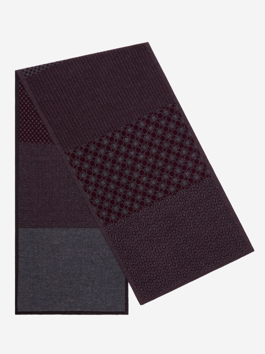 Bruno (grey/red) - warm and soft Italian scarf from wool blend - Fratelli Orsini - Luxury Italian Scarf - Handmade in Italy - 1