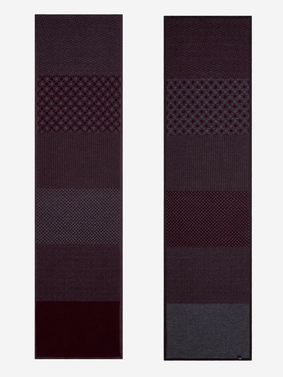 Bruno (grey/red) - warm and soft Italian scarf from wool blend - Fratelli Orsini - Luxury Italian Scarf - Handmade in Italy - 3