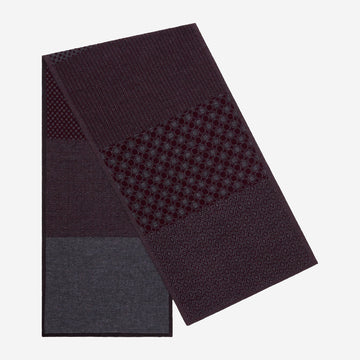 Bruno (grey/red) - Warm and soft Italian scarf from wool blend