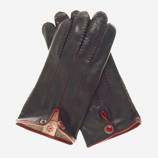 CA3152 (black) - Men's Italian cashmere lined handsewn dress gloves
