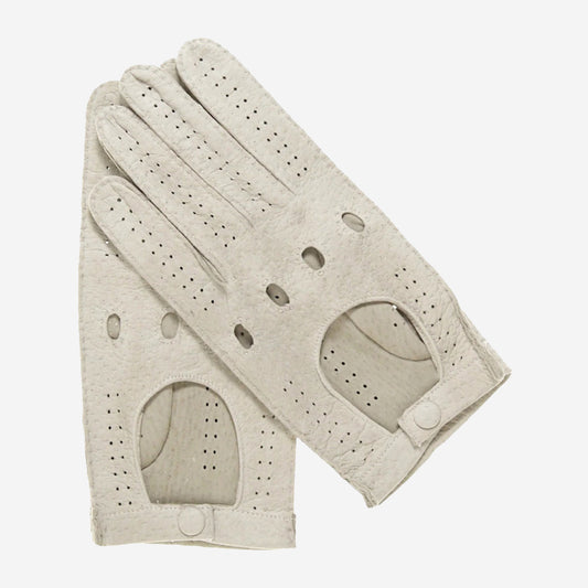 CA3335 (alabaster) - Handsewn Italian peccary men's driving gloves