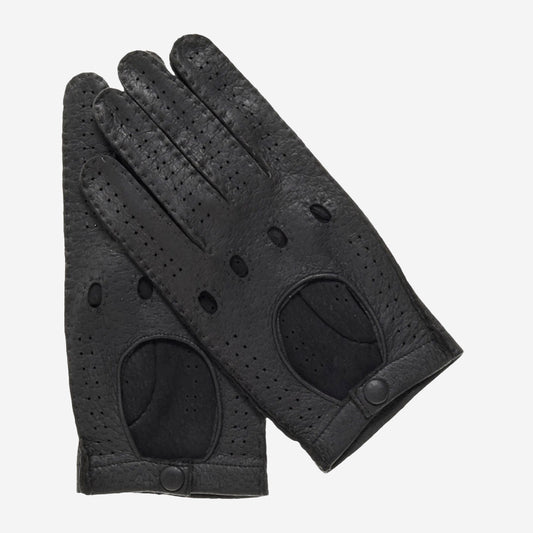 CA3335 (black) - Handsewn Italian peccary men's driving gloves