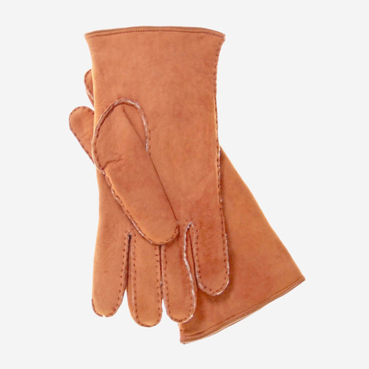 CA3466 (saddle) - Men's Italian handsewn sueded lamb shearling gloves