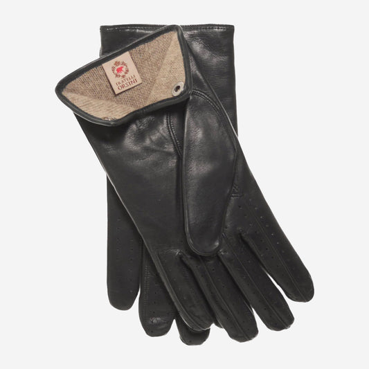 CA3630 (black) - Men's Italian winter lambskin driving gloves lined in cashmere
