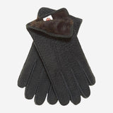 CA3633 (grey) - Handsewn Italian carpincho men's rabbit fur lined dress gloves