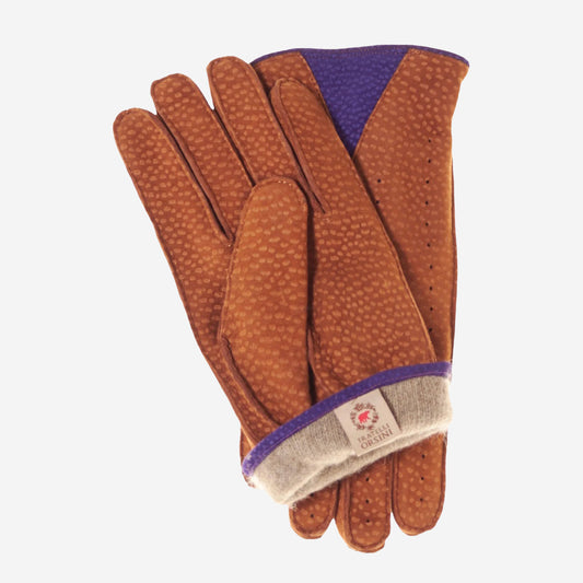 CA3646 (cork) - Men's Italian carpincho men's cashmere lined dress gloves
