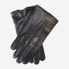 CA3915 (black) - Men's Italian cashmere lined leather gloves with ribbed cashmere Inner cuff