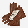CA3916 (brown) - Hand-sewn Italian crochet driving gloves from lambskin leather