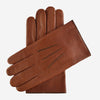 CA3976 (cognac) - Men's Italian cashmere lined leather gloves with unique contrast points