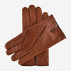 CA3976 (cognac) - Men's Italian cashmere lined leather gloves with unique contrast points