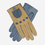 CA4123 (camel/sky) - Women's two-toned leather driving gloves