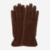 CA4439 (braun) – gesteppte Damenlederhandschuhe mit Kaschmirfutter