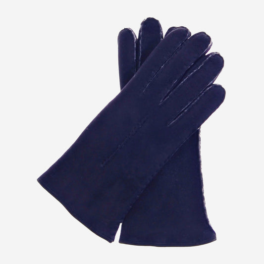 CA4465 (navy) - Women's Italian handsewn sueded lamb shearling gloves