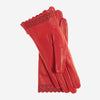 CA4534 (red) - Women's unlined dress leather gloves with "lace-work" cuff