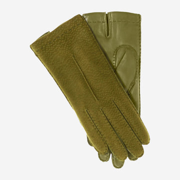 CA4538 (moss) - Handsewn Italian cashmere lined women's carpincho dress gloves