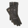 CA4661 (black) - Women's handsewn cashmere lined deerskin gloves with distinctive strap and buckle