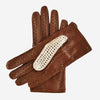 CA4916 (brown) - Hand-sewn Italian crochet driving gloves from lambskin leather