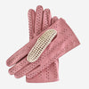 CA4916 (pink) - Hand-sewn Italian crochet driving gloves from lambskin leather