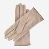 CA4941 (alabaster) - Women's handsewn cashmere lined suede gloves with distinctive details