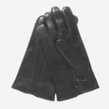 CC3104 (schwarz) - Handgenähte Herrenlederhandschuhe mit Kaschmirfutter