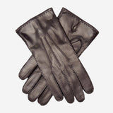 CC3104 (braun) - Handgenähte Herrenlederhandschuhe mit Kaschmirfutter