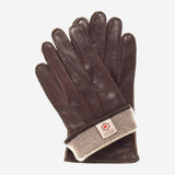 CC3104 (braun) - Handgenähte Herrenlederhandschuhe mit Kaschmirfutter
