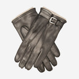 CC3239 (black) - Men's Italian cashmere lined lambskin gloves with belt