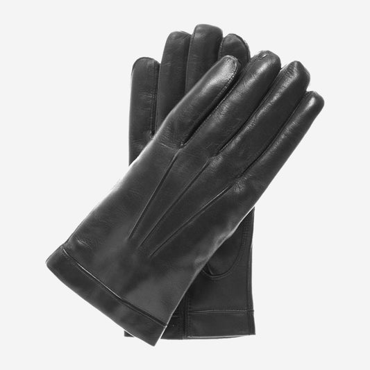CC3301 (black) - Men's Italian cashmere lined touchscreen leather gloves
