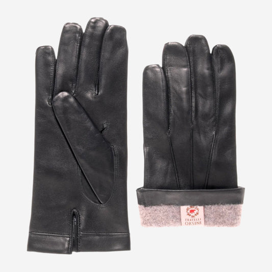 CC3301 (black) - Men's Italian cashmere lined touchscreen leather gloves