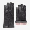 CC3303 (black) - Men's Italian cashmere lined leather gloves with longer fingers