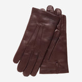 CC3303 (brown) - Men's Italian cashmere lined leather gloves with longer fingers