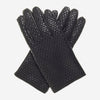 CC3339 (black) - Men's woven leather gloves with cashmere lining