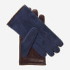 CC3434 (bleu) - Gants homme en daim et agneau plongé doublés cachemire