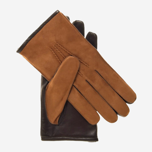 CC3434 (brown) - Men's suede and lambskin gloves with cashmere lining