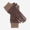 CC3502 (brown) - Men’s lambskin winter gloves with cashmere lining & extended wool cuff